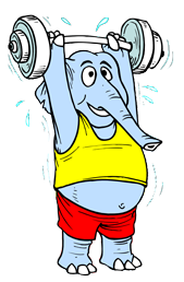 Elephant Doing Weight Cartoon